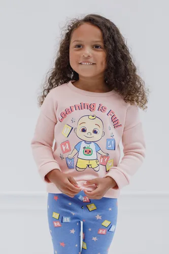 Vista 2 de CoComelon JJ - Conjunto de sudadera y pantalones de forro polar para niñas pequeñas