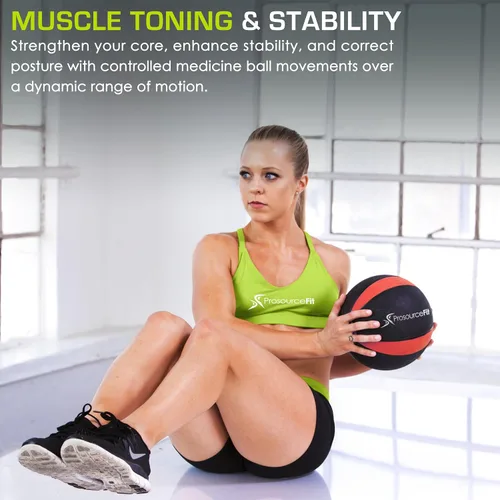 Vista 3 de ProsourceFit Weighted Medicine Ball for Full Body Workouts