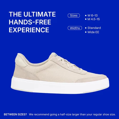 Vista 4 de Kizik Slip On Sneakers Prague - Court Style, 4-Way Stretch Canvas with Suede Details, Casual Shoes for Women & Men, Hands Free Convenience - Wide