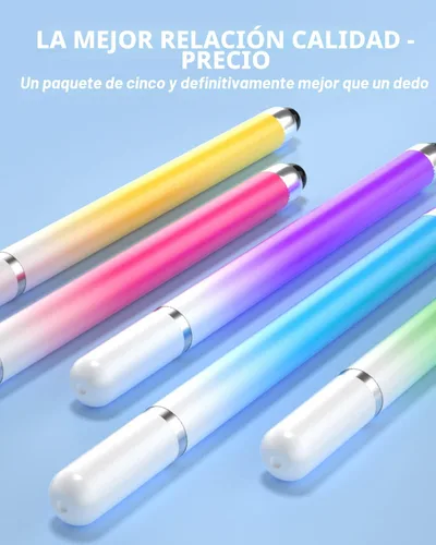 Vista 5 de Lápices capacitivos para pantallas táctiles, lápiz capacitivo universal 2 en 1 para iPad compatible con iPhone, iPad, Android, tabletas Microsoft
