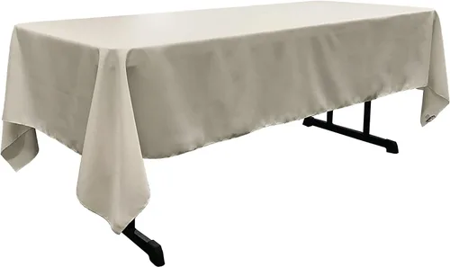 Vista 96 de LA Linen Mantel rectangular lavable de popelín de poliéster, resistente a las manchas y a las arrugas, cubierta de mesa 60x84, mantel de tela