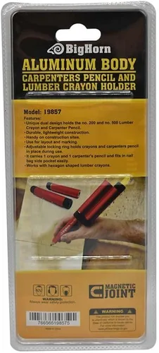 Vista 8 de BIG HORN 19857 Cuerpo de aluminio doble marcador titular para lápiz de carpintero/lápiz de madera