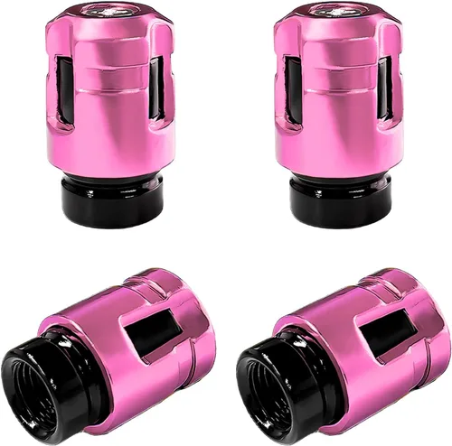 Vista 20 de Yourkar 4 tapas de vástago de válvula de neumático de automóvil, cubiertas de válvula de rueda de aleación de aluminio de forma única, resistentes a