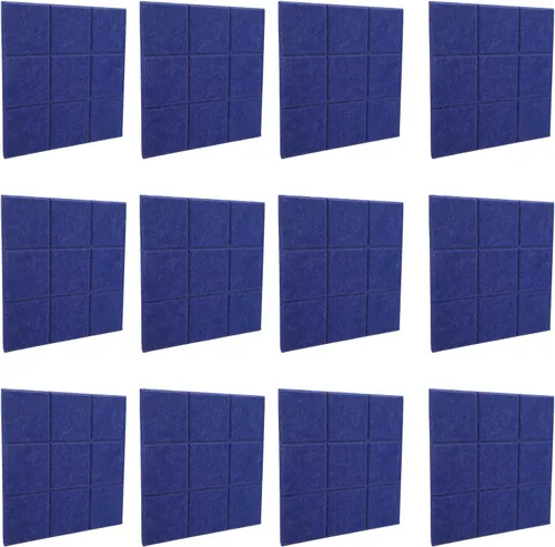 Vista 7 de 12Pcs Soundproofing Insulation Panel, Acoustic Treatment Panels with Beveled Edge Tiles, High Density Polyester Fiber Sound Absorption Panels for