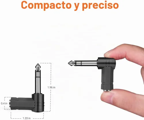 Vista 6 de Adaptador en ángulo recto de 0.25 in TRS 3 varón de poste a