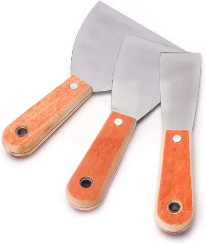 Vista 4 de Utoolmart Cuchillo de masilla de 1 a 6 pulgadas con mango de madera y raspador flexible de pared de acero al carbono, cuchillo de cinta de yeso