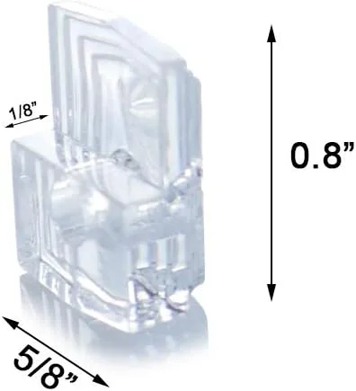 Vista 4 de DGQ Paquete de 40 clips de plástico transparente para espejo de 1/8 pulgadas con tornillo y anclaje para pared