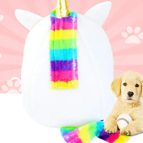 Vista 6 de Hemobllo Unicornio cama para perro, sofá nido de viaje, lavable a mano, cómodo, tamaño s