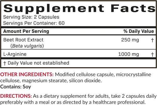 Vista 8 de Futurebiotics Raíz de remolacha + L-Arginina, sin OMG, 120 cápsulas vegetarianas