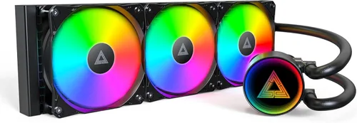 Vista 12 de MONTECH HyperFlow Digital 240 - Enfriador líquido de CPU, AIO de 9.449 in con bomba de 3100 RPM, 2 ventiladores E28 ARGB de 4.724 in, pantalla