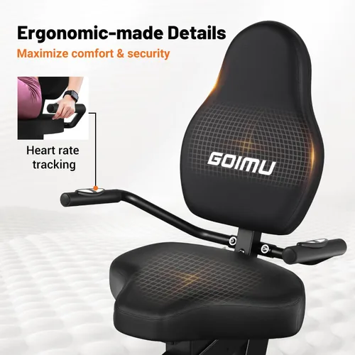 Vista 6 de Recumbent Exercise Bike, Stationary Bikes for Home Magnetic Recumbent Bike with Adjust Seat for Adults Seniors, 300LB Capacity & 8-level Resistance