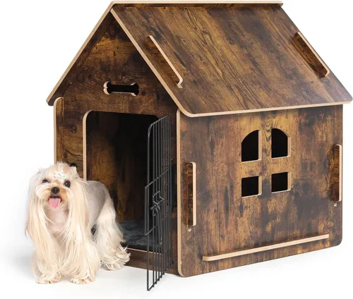 Vista 8 de RYpetmia - Casa de interior para perros y gatos pequeños, casa de madera para mascotas