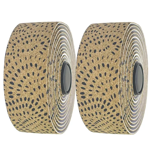 Vista 3 de Cinta de corcho para manillar de bicicleta de carretera, 2 rollos, antideslizante, absorción de impactos, cinta de agarre con tapones de barra