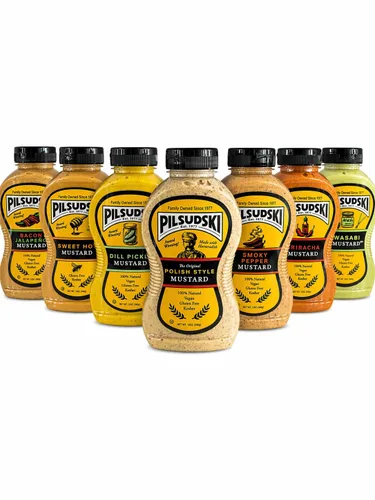 Vista 8 de Pilsudski's Brand Mustard - Botella exprimible de 12 onzas, condimentos perfectos para cualquier plato (12 onzas líquidas (paquete de 4), Mustard