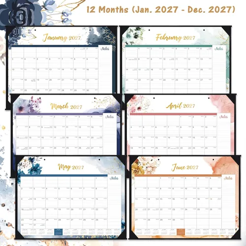 Vista 4 de 2027 Desk Calendar, Large Desktop Calendar from January - December 2027