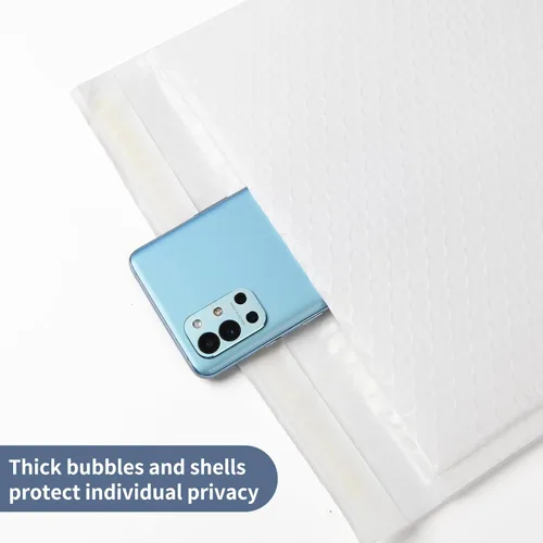 Vista 6 de zmybcpack Sobres de burbujas de polietileno blanco de 8.5 x 12 pulgadas, paquete de 50 Sobres acolchados para envío, autosellados, para envío