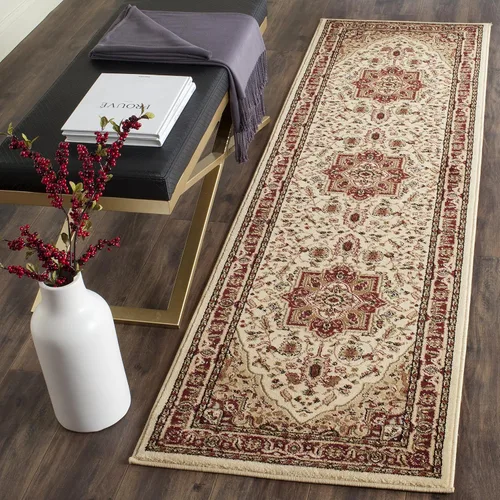 Vista 24 de SAFAVIEH Colección Lyndhurst Alfombra Decorativa - 2'3" x 4', marfil y rojo, diseño oriental tradicional, no desprende pelusa y de fácil cuidado