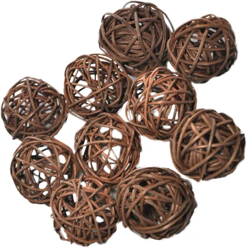 Vista 58 de 20 bolas de mimbre de ratán para decoración de mesa de boda, fiesta de Navidad (diámetro de 1.2 pulgadas, negro)