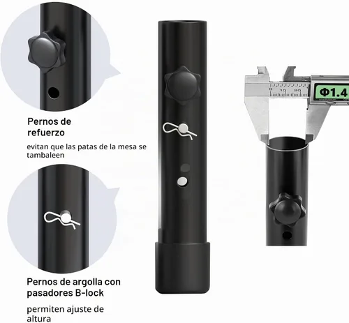 Vista 3 de ZhouDaShu Extensores de patas de mesa para mesas plegables, extensiones de patas de mesa de metal para patas dobladas y rectas, elevadores de patas
