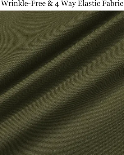 Vista 5 de COOFANDY Camisas casuales con botones para hombre, sin arrugas, camisas de vestir de manga larga