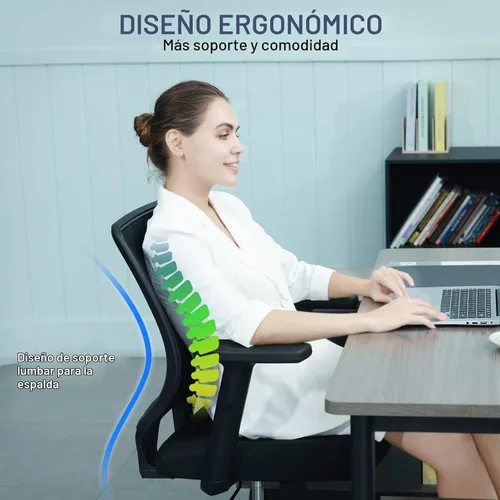 Vista 9 de [Usado] Silla ergonómica de oficina, silla de escritorio de malla para el hogar con brazos ajustables, sillas de computadora con respaldo medio