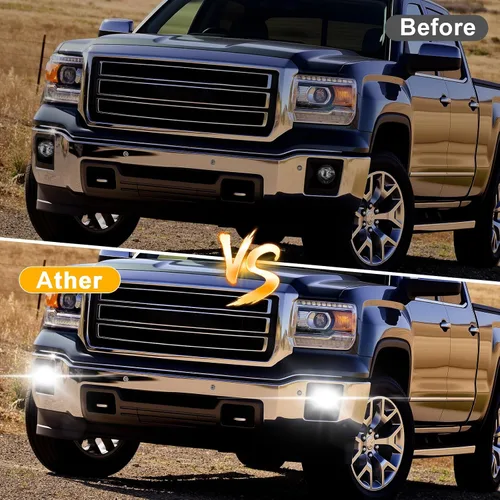 Vista 7 de Shocklight Luces antiniebla LED para parachoques delantero, compatibles con GMC Sierra 2014 2015 1500 W/interruptor y arnés de cableado
