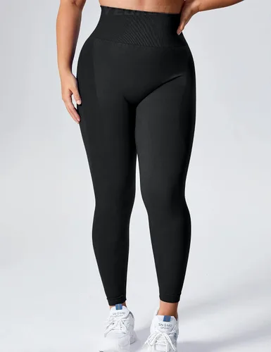 Vista 3 de YEOREO - Leggings de entrenamiento sin costuras de cintura alta para mujer, pantalones de yoga con contorno estilo sonrisa, mallas atléticas