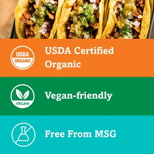 Vista 5 de La Preferida Condimento orgánico para tacos (mezcla de especias mexicanas hecha a mano por el chef) comino, pimentón, ajo – Certificado USDA, sin