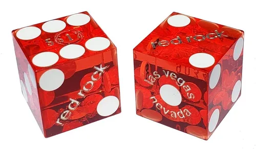 Vista 29 de Par de dados de casino en serie a juego - Auténticos dados de dados de Las Vegas 0.748 in, juegos de mesa y coleccionables - Aliante rojo pulido