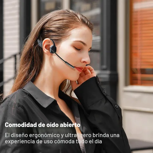 Vista 8 de MAIRDI Auriculares de conducción ósea abierta Bluetooth con micrófono con cancelación de ruido, auriculares Bluetooth inalámbricos con micrófono