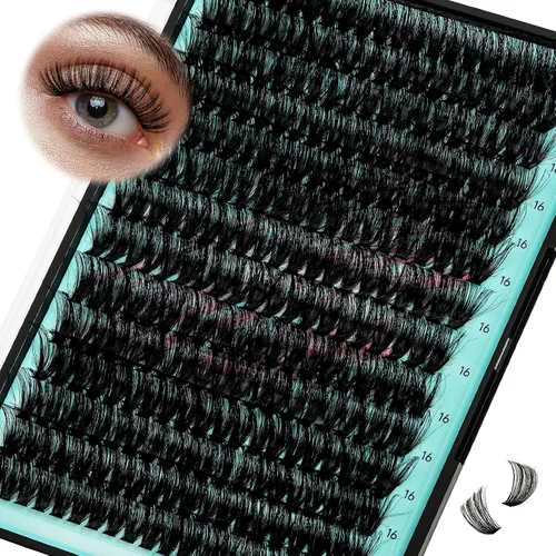 Vista 18 de Kit de Extensión de Pestañas, Kit de Racimos de Pestañas DIY 168Pcs con Pegamento de Unión y Sello Impermeable, Removedor de Pestañas para Kit