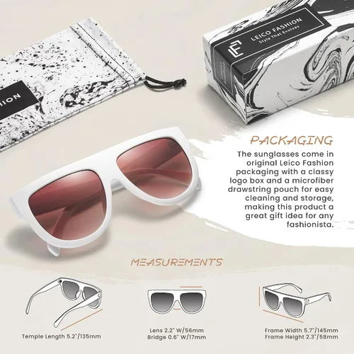 Vista 36 de Gafas de sol de gran tamaño con parte superior plana para mujer, diseño cuadrado grande, retro, gafas de sol