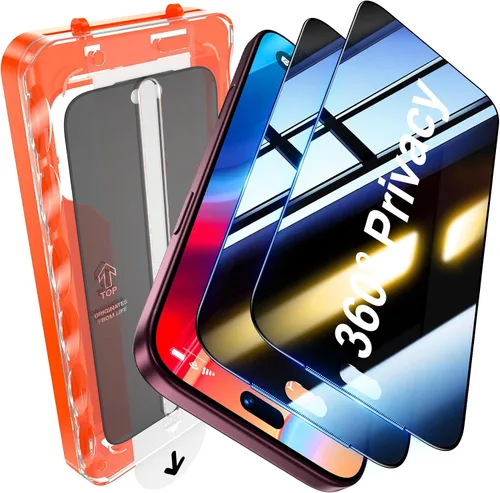 Vista 10 de UniqueMe Protector de pantalla de privacidad de 360° para iPhone 15 Pro Max