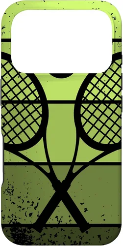 Vista 30 de Raqueta de jugador de tenis con cancha de pelota de tenis Vintage Retro Case para iPhone 17