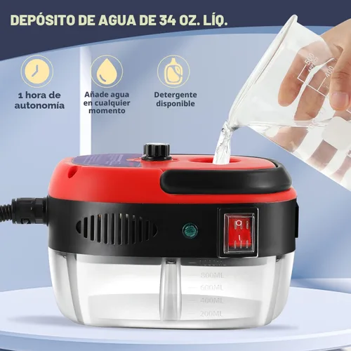 Vista 3 de Moongiantgo Limpiador de Vapor de Alta Presión, Máquina de Limpieza de Vapor de 2500W Portátil de Alta Temperatura para Baño, Humedad Ajustable