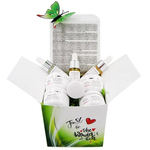 Vista 4 de YUNASENCE Caja de Secretos de Belleza. Colección de viaje de 8 productos clave. Suero de ácido hialurónico facial, aceite facial, suero