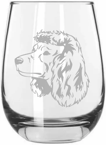Vista 179 de Shar Pei (chino) - Vaso de vino sin tallo grabado para perro, 15.25 onzas