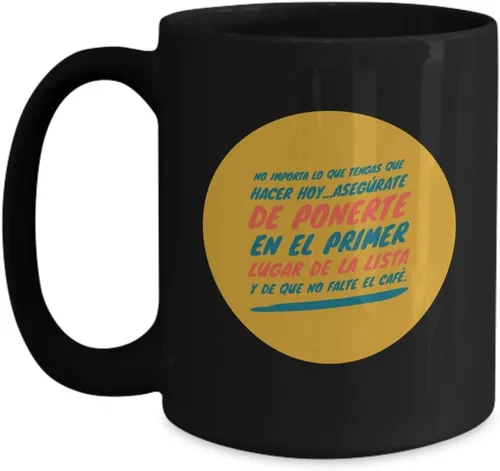 Vista 5 de Taza de Cafe Primer Vaso, taza de téa Mate Copa divertidas, tazas personalizadas, taza de café inspiradoras, taza con mensajes positivos., 11onza