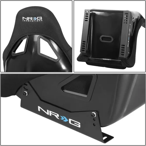 Vista 5 de NRG Innovations NRG-FRP-330 Asiento de carreras tipo bucket de respaldo fijo de fibra de vidrio (pequeño), compatibilidad con arnés de 4 puntos