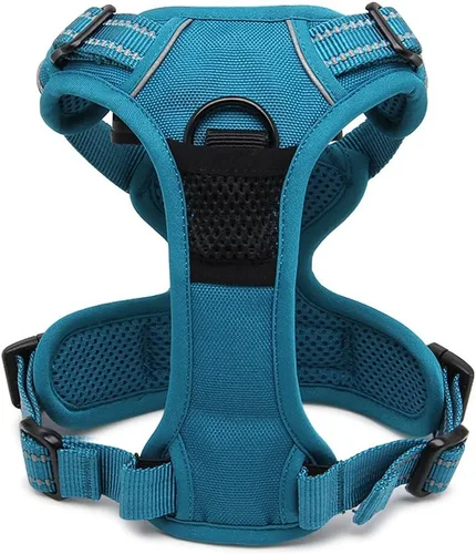 Vista 4 de Sgoda Arnés para perro con reflectante 3M, chaleco arnés con asa para mascotas, Azul