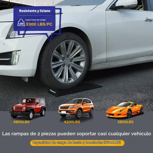 Vista 5 de Ramps - Rampas de servicio de plástico de bajo perfil para vehículos de 3 toneladas, paquete de 2