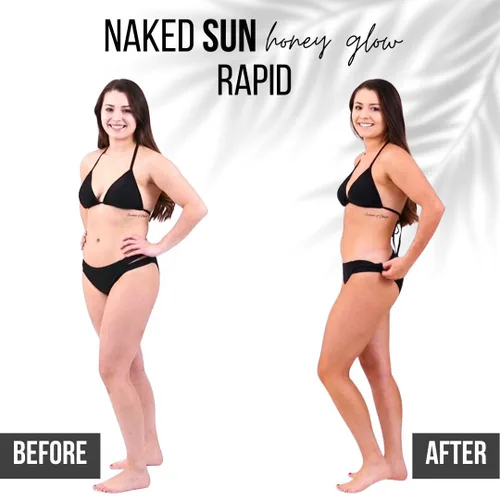 Vista 6 de Naked Sun Honey Glow Spray Tanning Solution Trio Bundle (3 artículos): Bronce Oscuro, Violeta y Rapid Express Aerógrafo Tan Mist