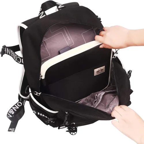 Vista 2 de JAKAGO - Carpeta de viaje A4 multifuncional con organizador de documentos con cremallera para suministros de oficina (Negro)