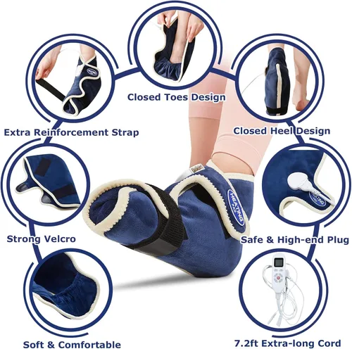 Vista 5 de CAMECO 1 par de almohadillas térmicas de pies para neuropatía de pies, calentadores de pies térmicos para mujeres y hombres, almohadilla de terapia