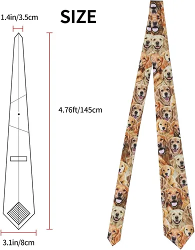 Vista 5 de OPSREY Labrador Retriever Perros Imprimir Corbata de los Hombres Corbata Moda Causal Clásico Flaco Corbata Para Boda Cena Fiesta, Negro