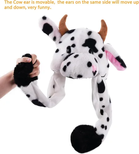 Vista 2 de CICITOYWO Sombrero de Animal de Peluche Divertido con Orejas en Movimiento, Gorra Saltarina Linda, Unisex, Regalo para Niños y Adultos, Fiesta