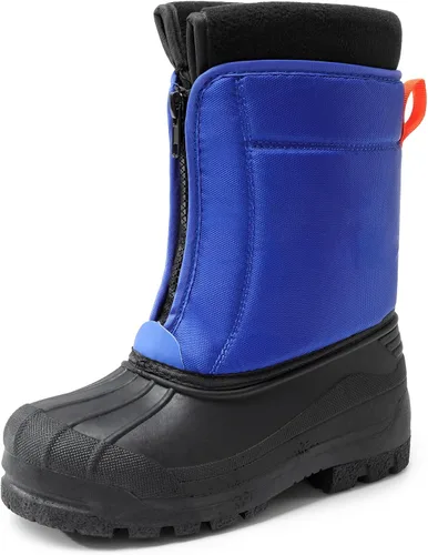 Vista 9 de DREAM PAIRS Botas impermeables de nieve de invierno para niños y niñas, para niños pequeños/grandes Negro