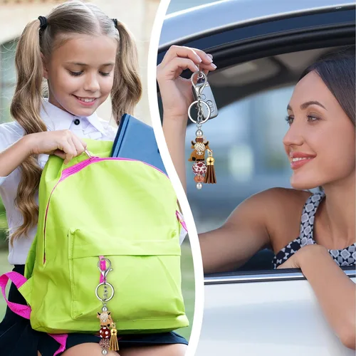 Vista 6 de Colarr 12 bolígrafos con cuentas, llaveros con cuentas de colores, kit surtido de bricolaje para bolígrafos, llavero colgante para mujeres, joyería