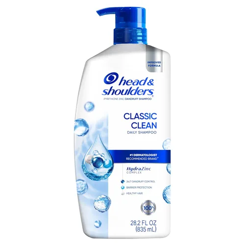 Vista 12 de Head & Shoulders Classic Clean Champú anticaspa, protección contra la caspa de 72 horas, 1% de piritiona de zinc, 28.2 onzas líquidas