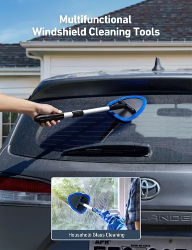 Vista 7 de AstroAI - Limpiador de parabrisas, limpiador de microfibra para ventanas de automóviles con 4 almohadillas de microfibra reutilizables, lavables